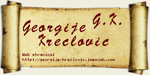 Georgije Kreclović vizit kartica